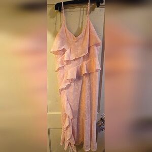 Elegant Pink Ruffle Dress